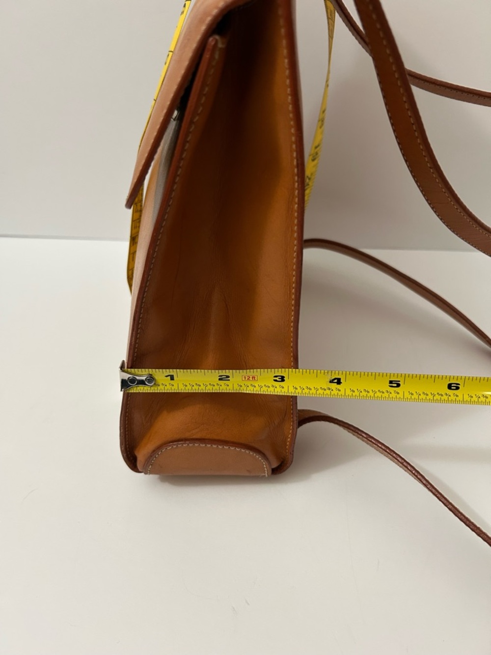 Byblos - Vintage Leather Backpack with Top Handle made in Italy. - Picture 12 of 15